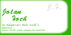 jolan hoch business card